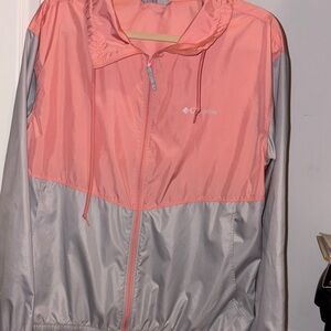 Columbia Women's Pink and Gray windbreaker Jacket